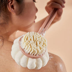 Shower Body Brush With Bristles And Loofah Back Scrubber