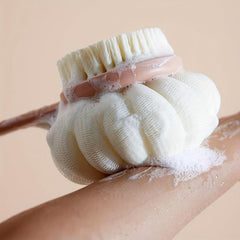 Shower Body Brush With Bristles And Loofah Back Scrubber