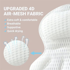 4D Air Mesh Non Slip Bath Pillow for Head Neck and Back Support