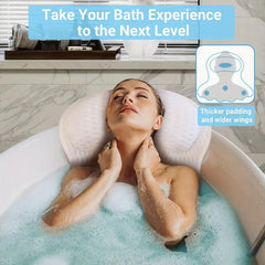 4D Air Mesh Non Slip Bath Pillow for Head Neck and Back Support