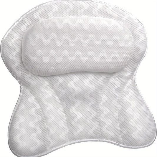 4D Air Mesh Non Slip Bath Pillow for Head Neck and Back Support