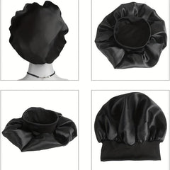 2pcs Satin Silk Nightcaps with Elastic Band for Curly Hair