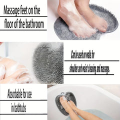 Back Foot Scrubber Pad For Men And Women Exfoliating Shower Mat With Suction Cup
