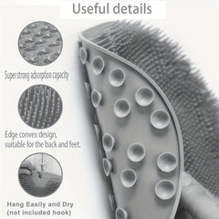 Back Foot Scrubber Pad For Men And Women Exfoliating Shower Mat With Suction Cup