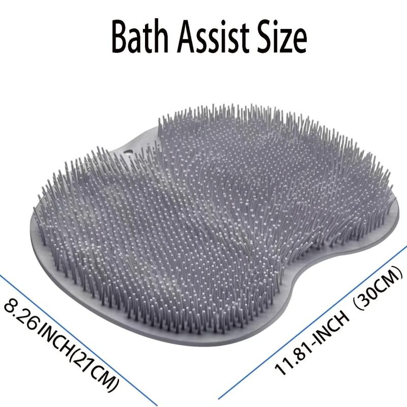 Back Foot Scrubber Pad For Men And Women Exfoliating Shower Mat With Suction Cup