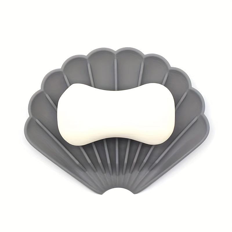Silicone Shell Soap Dish Holder Non-slip Bathroom Punch Soap Pad