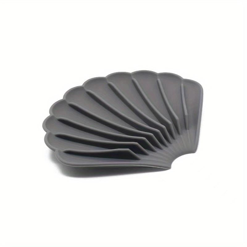 Silicone Shell Soap Dish Holder Non-slip Bathroom Punch Soap Pad
