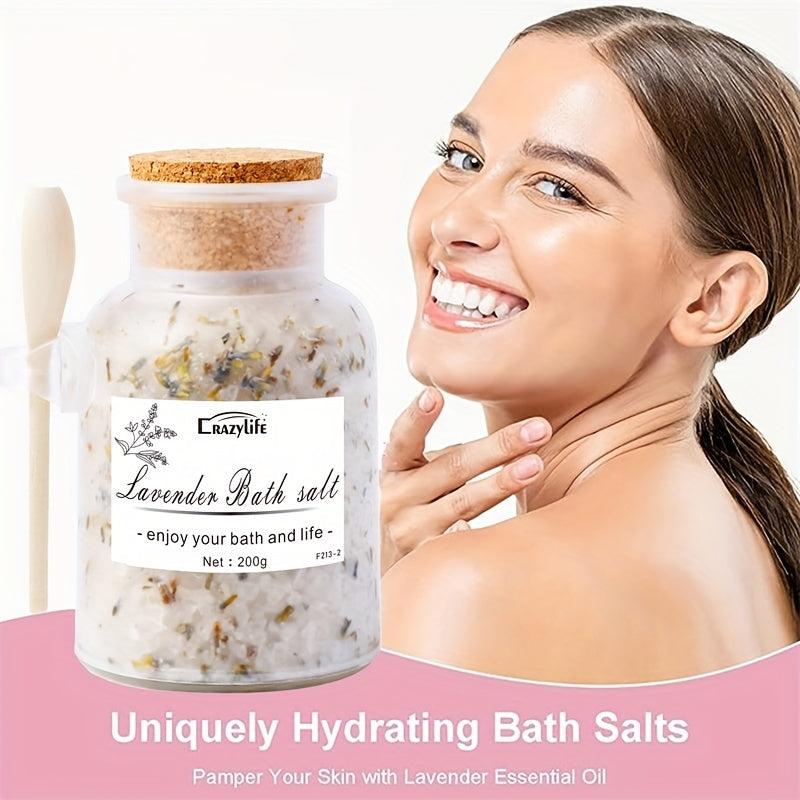 Lavender Body Scrub Bath Salt With Dried Flower Petal