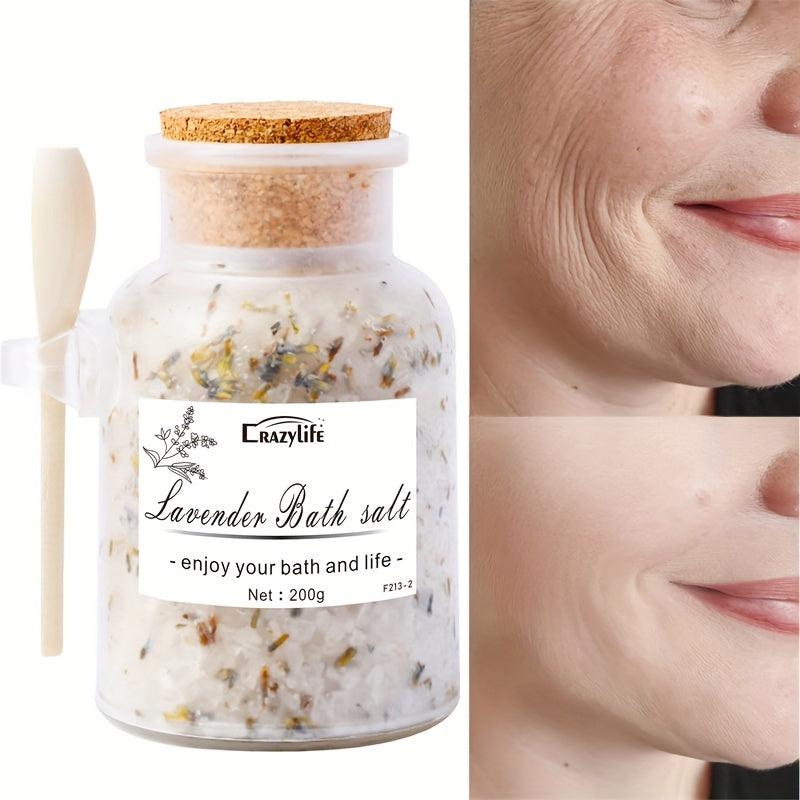 Lavender Body Scrub Bath Salt With Dried Flower Petal