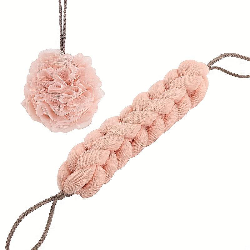 2 PCS Bath Sponge Puffs Set - Spa Puff Scrubber Ball for Face Body