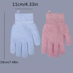 2pcs Exfoliating Gloves Body Shower Exfoliator Scrub Mitt