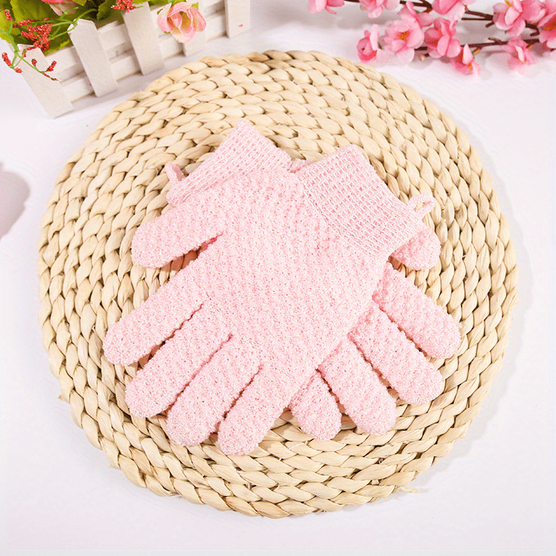 2pcs Exfoliating Gloves Body Shower Exfoliator Scrub Mitt