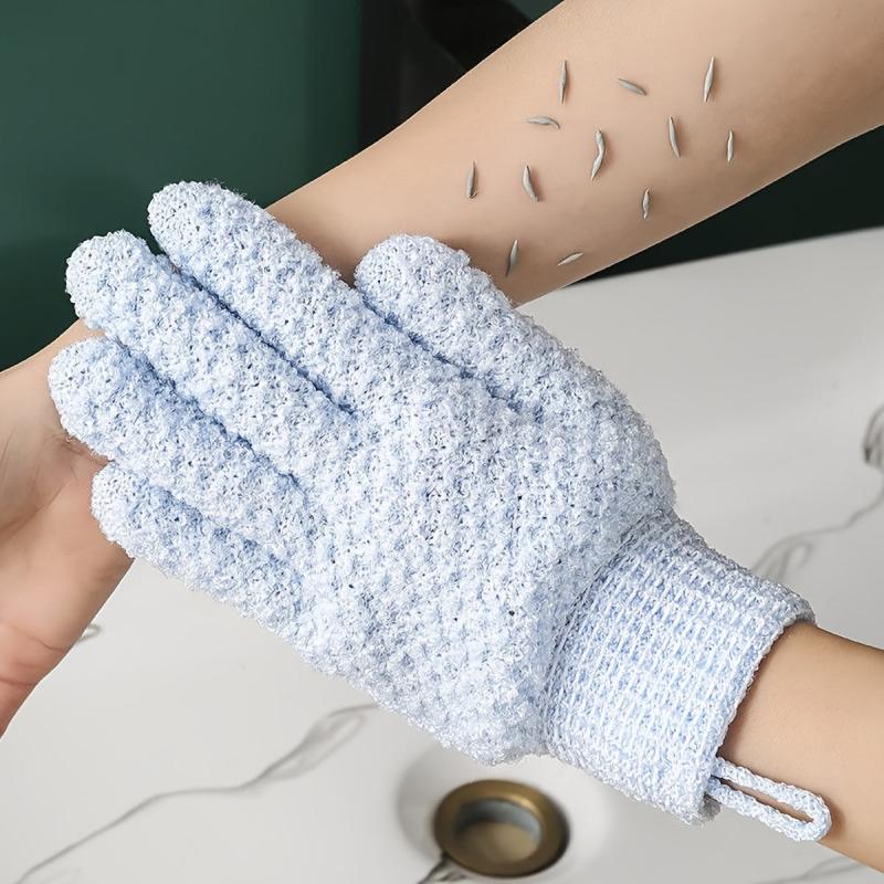2pcs Exfoliating Gloves Body Shower Exfoliator Scrub Mitt