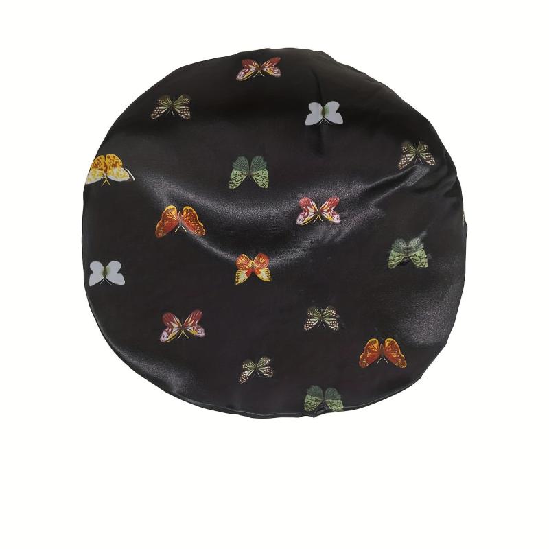 Butterfly Print Hair Bonnet Satin Bonnets For Sleeping Hair Bonnets For Women