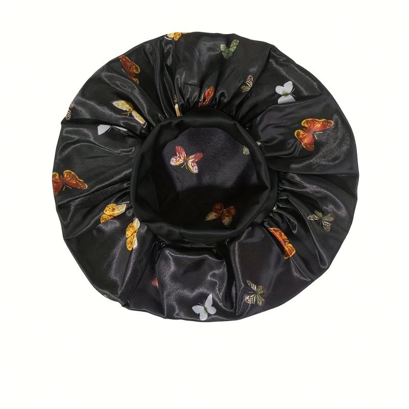 Butterfly Print Hair Bonnet Satin Bonnets For Sleeping Hair Bonnets For Women