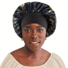 Butterfly Print Hair Bonnet Satin Bonnets For Sleeping Hair Bonnets For Women