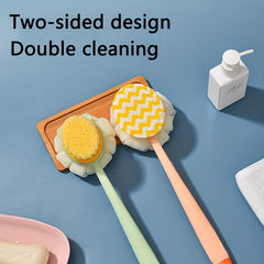 2pcs Bath Body Brush Back Scrubber Mesh Sponge with Long Handle