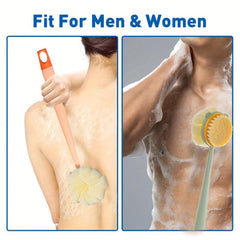 2pcs Bath Body Brush Back Scrubber Mesh Sponge with Long Handle