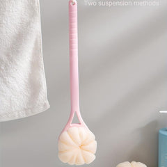 Long Handle Shower Body Brush with Bristles and Loofah Back Scrubber