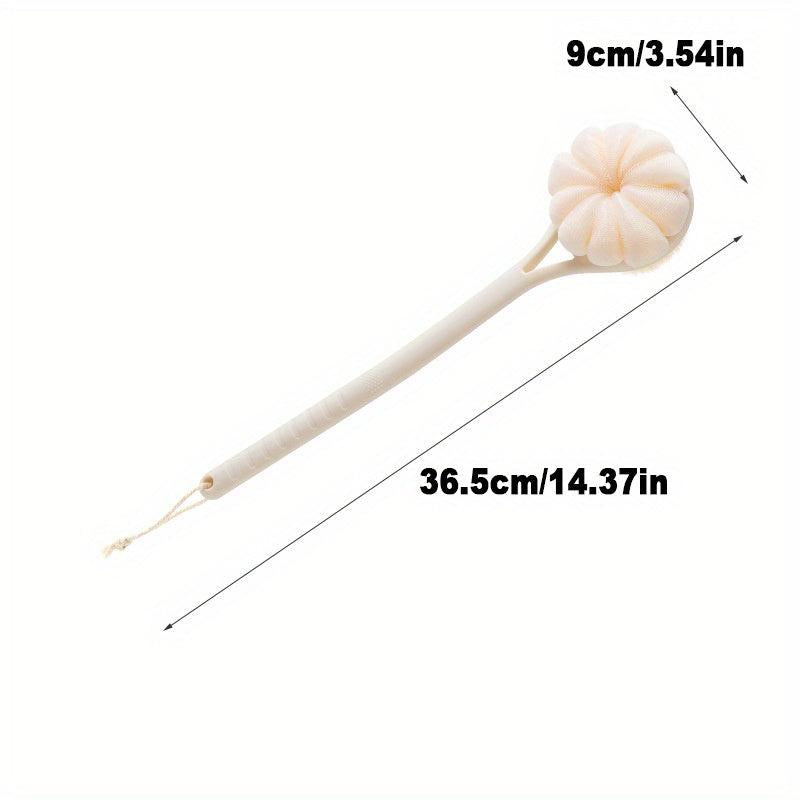 Long Handle Shower Body Brush with Bristles and Loofah Back Scrubber