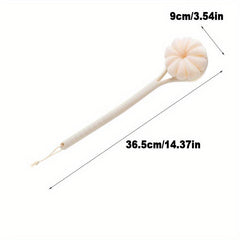 Long Handle Shower Body Brush with Bristles and Loofah Back Scrubber