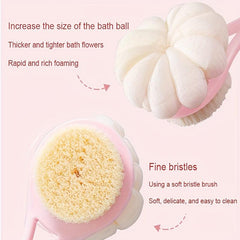 Long Handle Shower Body Brush with Bristles and Loofah Back Scrubber