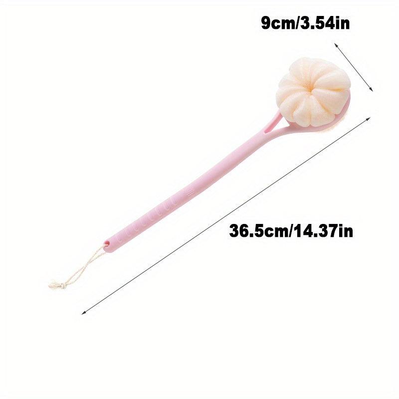Long Handle Shower Body Brush with Bristles and Loofah Back Scrubber