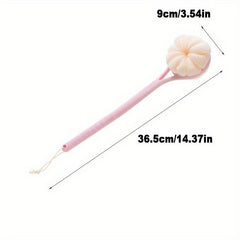 Long Handle Shower Body Brush with Bristles and Loofah Back Scrubber