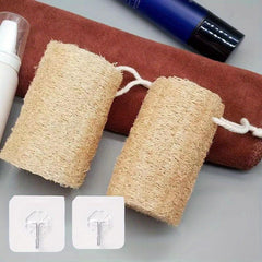 2pcs Organic Loofah Sponge 4 Inch Exfoliating Scrubber Hooks Gentle Clean