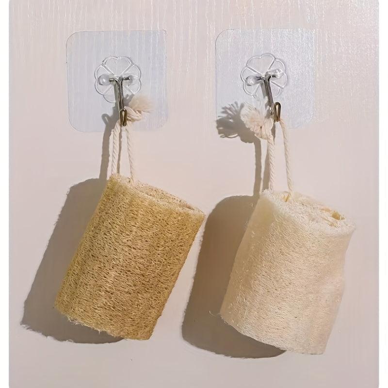 2pcs Organic Loofah Sponge 4 Inch Exfoliating Scrubber Hooks Gentle Clean