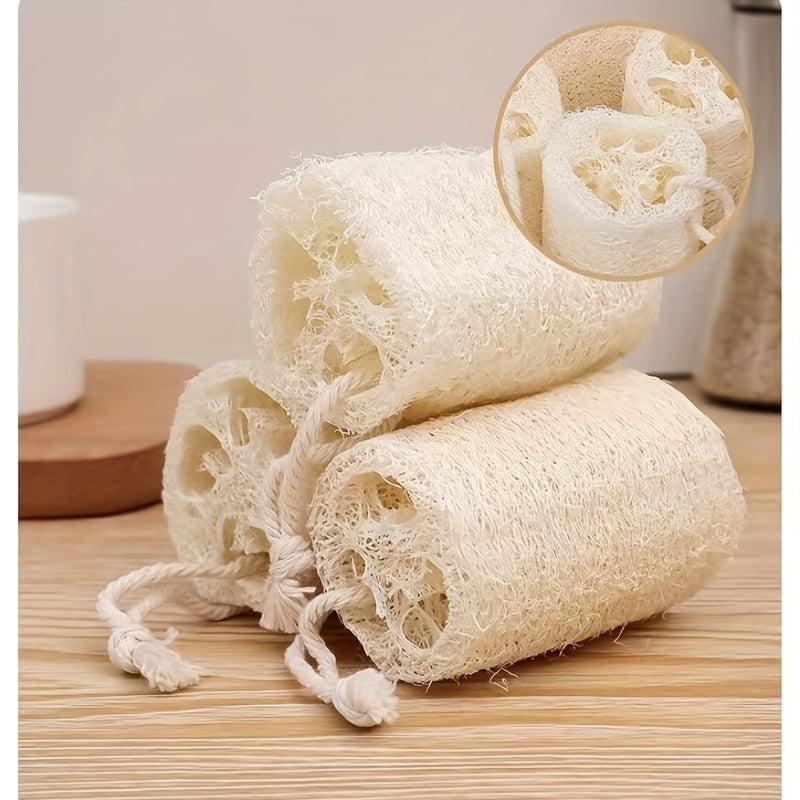 2pcs Organic Loofah Sponge 4 Inch Exfoliating Scrubber Hooks Gentle Clean