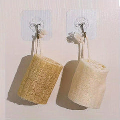 2pcs Organic Loofah Sponge 4 Inch Exfoliating Scrubber Hooks Gentle Clean