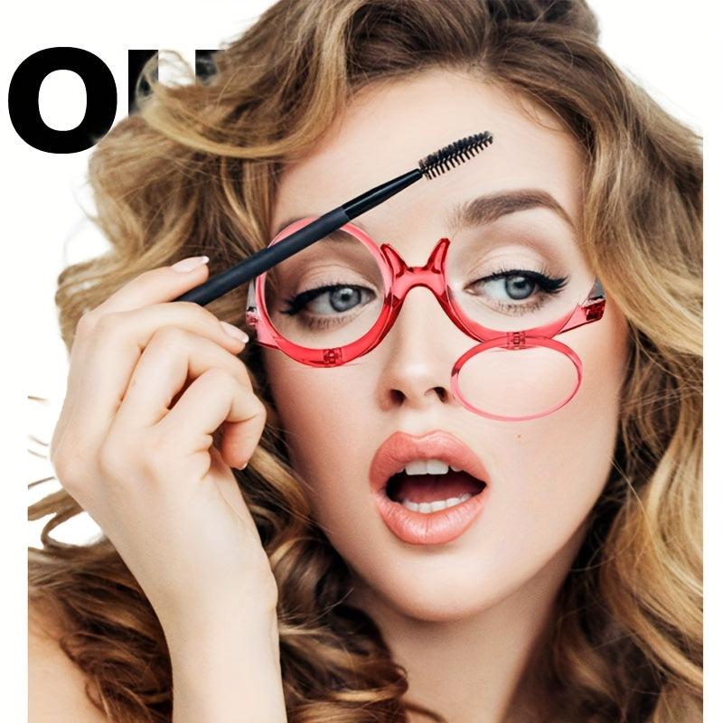 2 In 1 Reading Glasses Cosmetic Magnifier Double Lens Reversible Glasses
