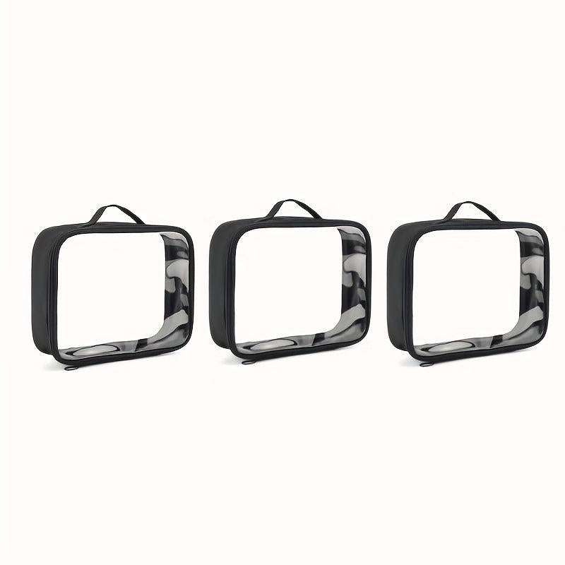 Clear Travel Toiletries Bag 5pcs Set Handle Strap Liquid Cosmetics Organizer