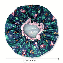 Flamingo Double Layer Waterproof Shower Cap Adult Home Travel