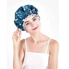 Flamingo Double Layer Waterproof Shower Cap Adult Home Travel