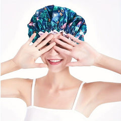 Flamingo Double Layer Waterproof Shower Cap Adult Home Travel