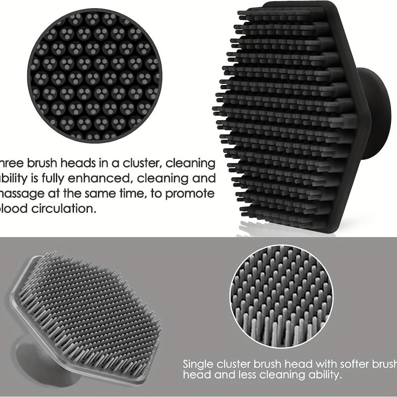 3pcs Shower Body Scrubber Mat with Suction Cup Hands Massager