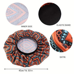 African Style Printed Satin Lined Bonnet for Women Large Size