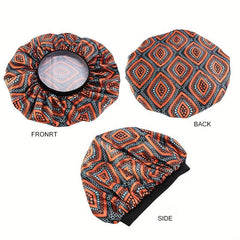 African Style Printed Satin Lined Bonnet for Women Large Size