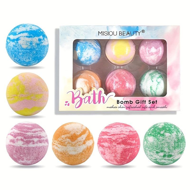6 Pcs Bath Bomb Set Natural Bubble Bathbombs 70g