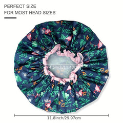 Waterproof Shower Cap Double Layer Flamingo Reusable Easy to Clean