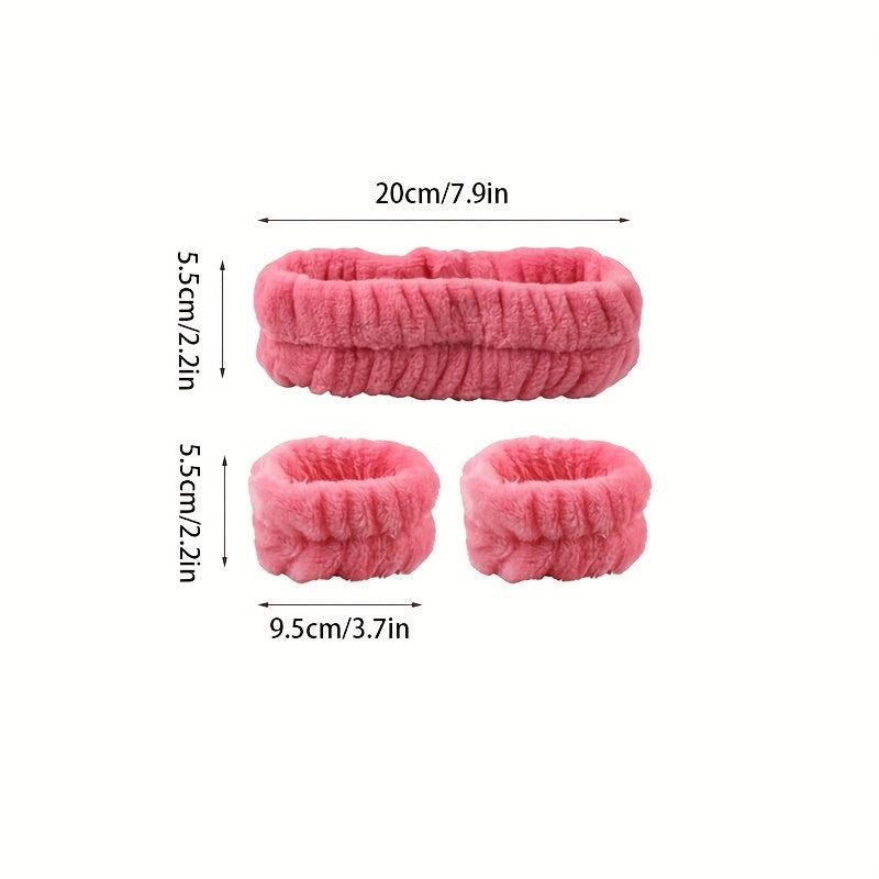 Anti Wet Hair Band & Wristband Set for SPA Solid & Absorbent