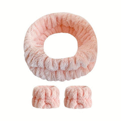 Anti Wet Hair Band & Wristband Set for SPA Solid & Absorbent