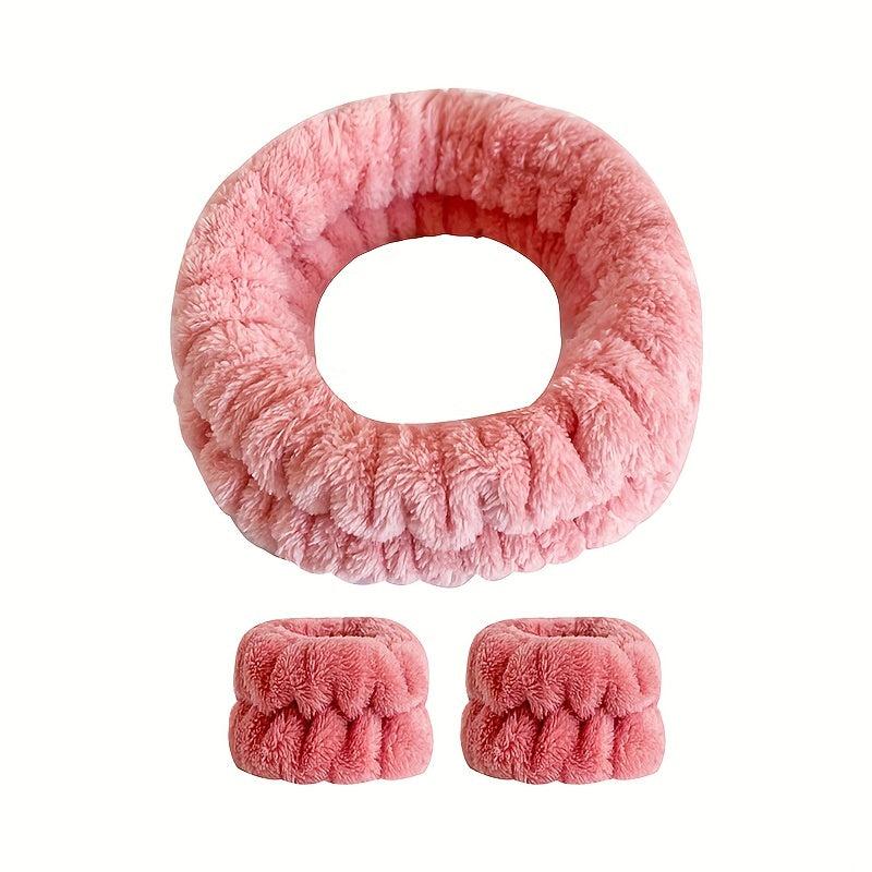 Anti Wet Hair Band & Wristband Set for SPA Solid & Absorbent