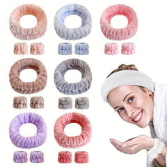 Anti Wet Hair Band & Wristband Set for SPA Solid & Absorbent