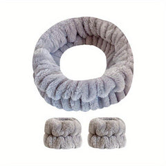 Anti Wet Hair Band & Wristband Set for SPA Solid & Absorbent