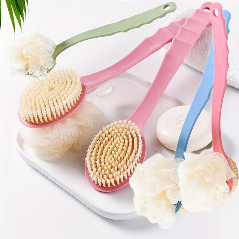 Soft Loofah and Bristles Bath Body Brush for Women and Men