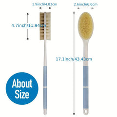 Anti-Slip Long Handle Back Scrubber for Shower with Soft Bristles