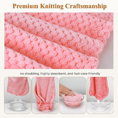 4 Pack Microfiber Hair Towel Wrap For Women